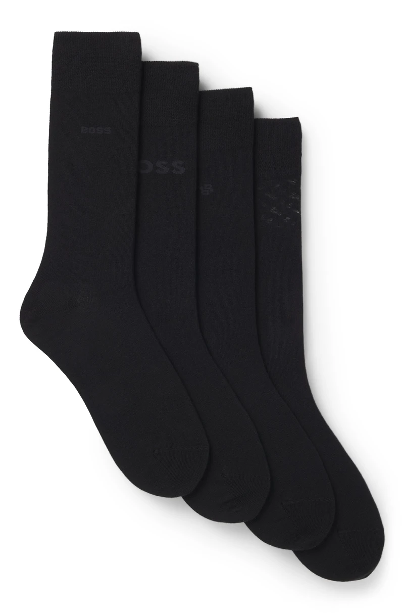 Four-pack of branded socks in a regular length