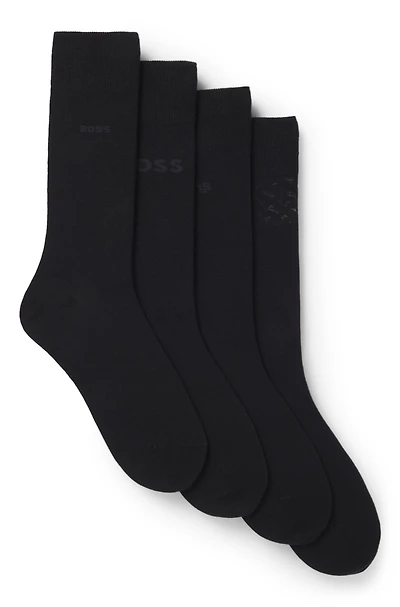 Four-pack of branded socks in a regular length