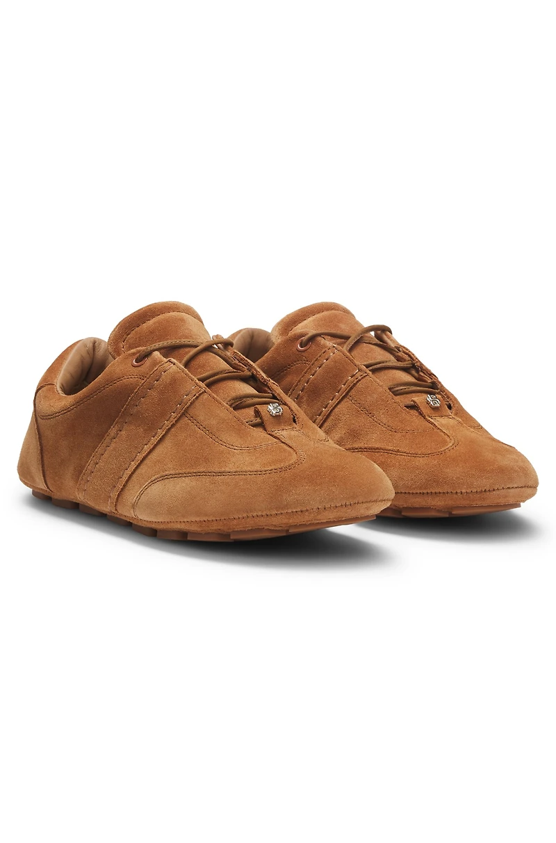 Suede trainers with Double B monogram