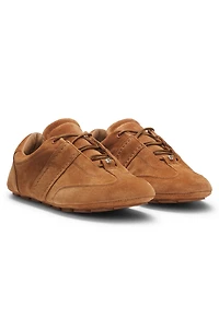 Suede trainers with Double B monogram