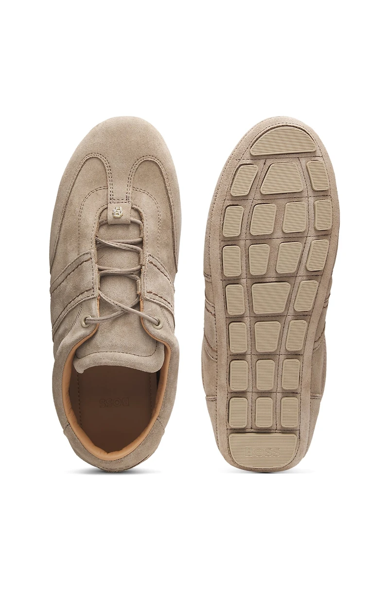 Suede trainers with Double B monogram