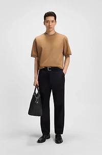 Striped-cuff T-shirt mercerised cotton