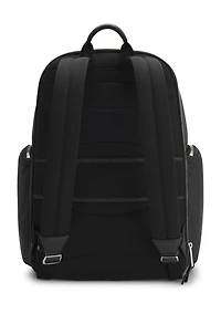 Backpack with contrast side pockets