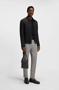 Reporter bag with leather trims