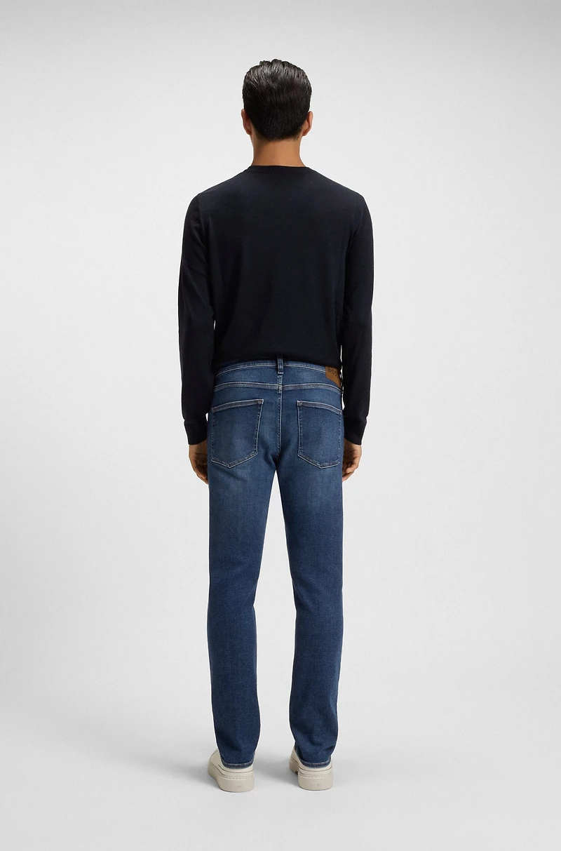 Blue slim-fit jeans performance denim