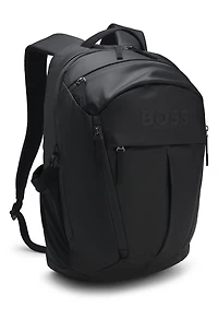 Faux-leather backpack with logo detail