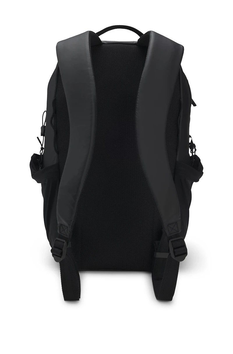 Faux-leather backpack with logo detail