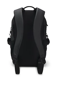 Faux-leather backpack with logo detail