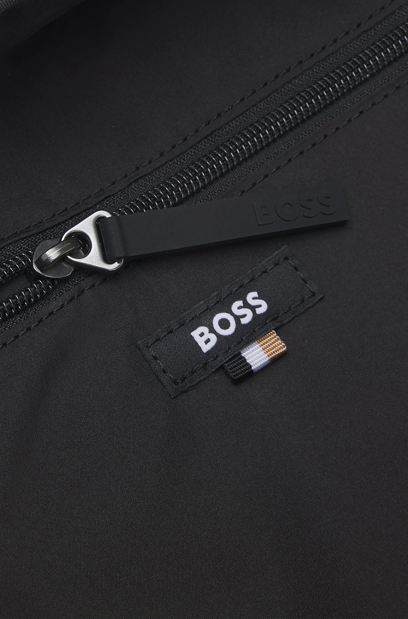 Faux-leather backpack with logo detail