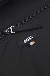 Faux-leather backpack with logo detail