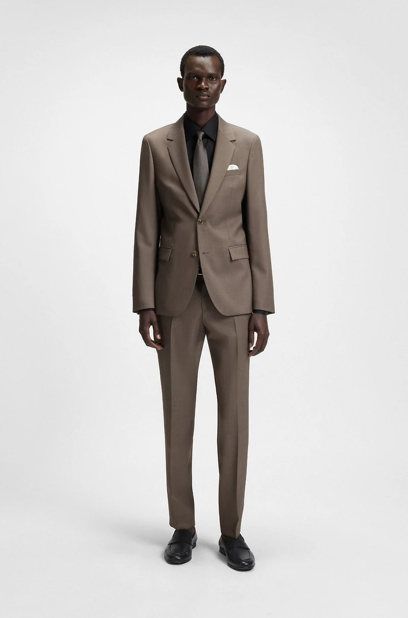 Tumbled-leather loafers with penny trim