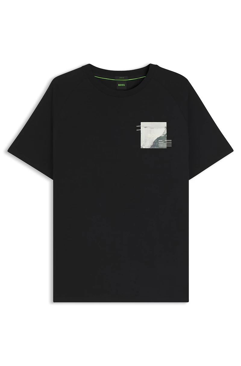 Cotton-blend T-shirt with decorative reflective accents