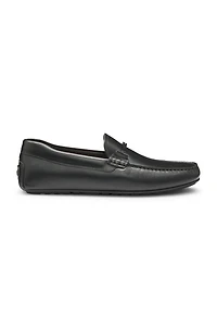 Leather loafers with branded hardware