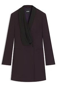 Wool dress a tuxedo style