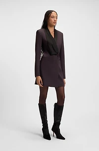 Wool dress a tuxedo style