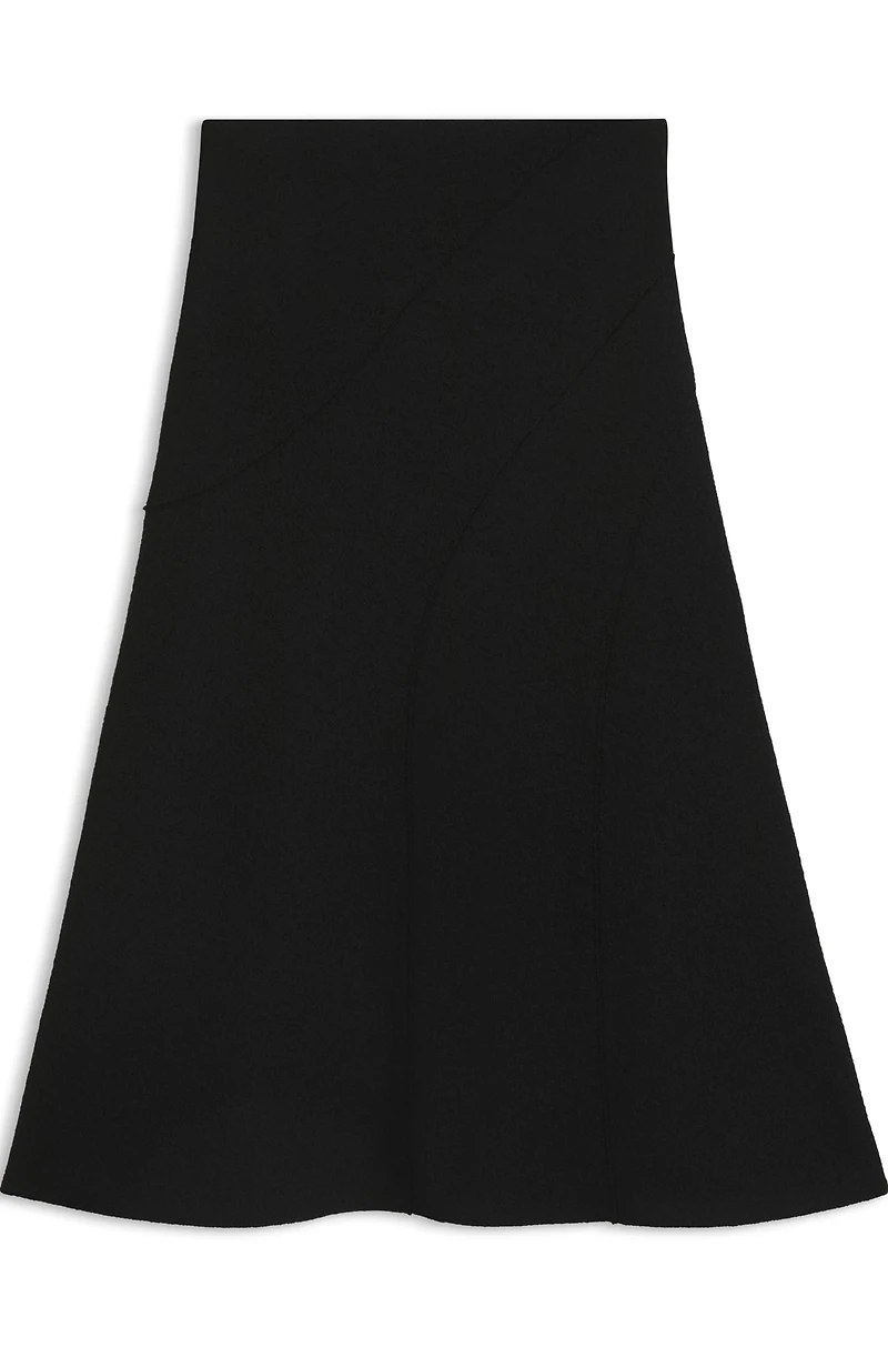 Boiled-wool skirt with A-line silhouette