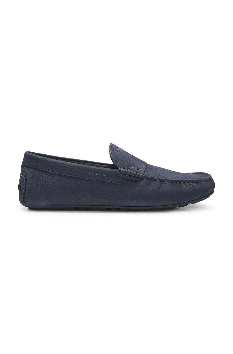 Driver-sole loafers nubuck leather