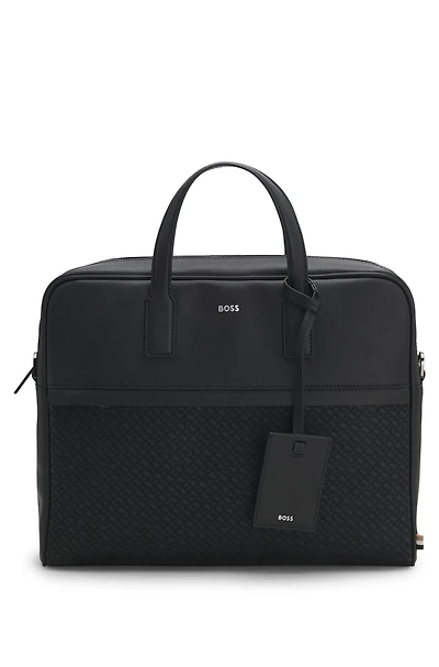 Document case with monogram pattern