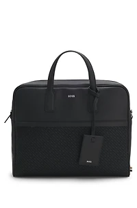 Document case with monogram pattern