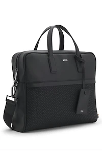 Document case with monogram pattern
