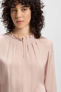 Regular-fit blouse stretch silk