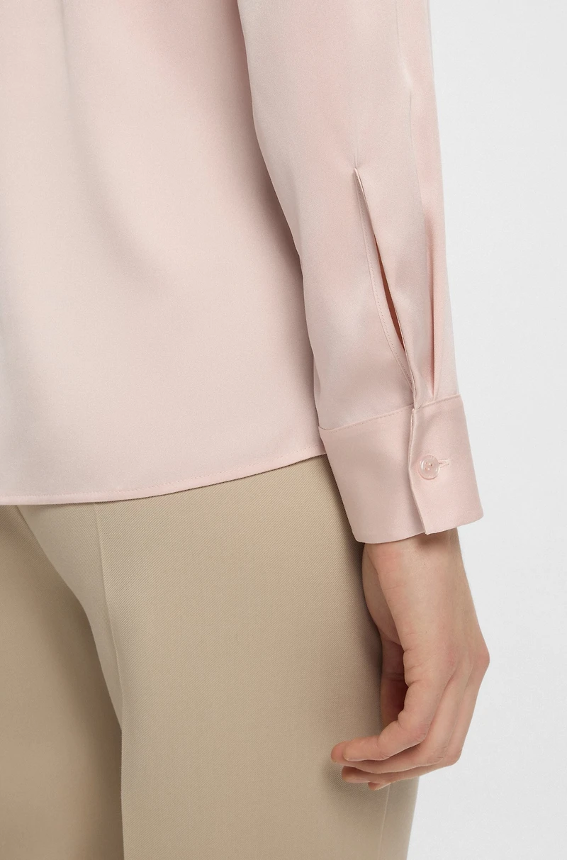 Regular-fit blouse stretch silk