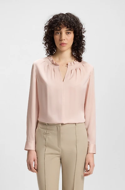 Regular-fit blouse stretch silk