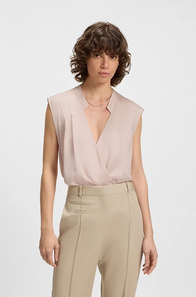 Regular-fit blouse stretch silk