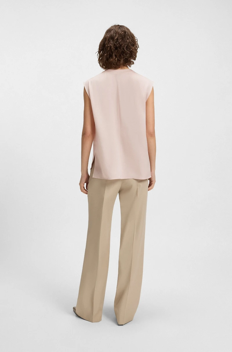 Regular-fit blouse stretch silk