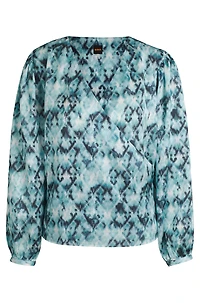 Regular-fit blouse printed hammered satin