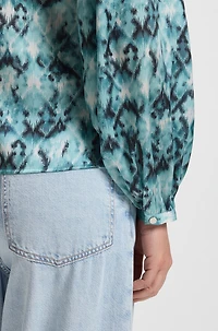 Regular-fit blouse printed hammered satin