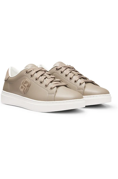Leather trainers with Double B monogram