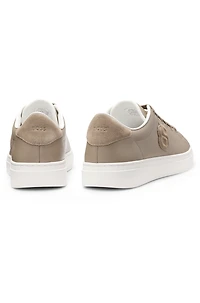 Leather trainers with Double B monogram