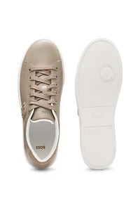 Leather trainers with Double B monogram