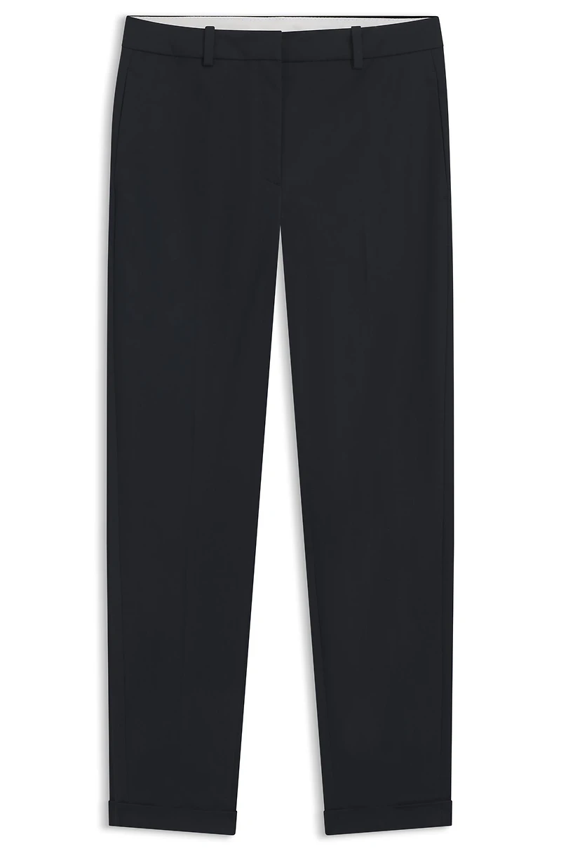 Regular-fit wide-leg trousers soft flannel