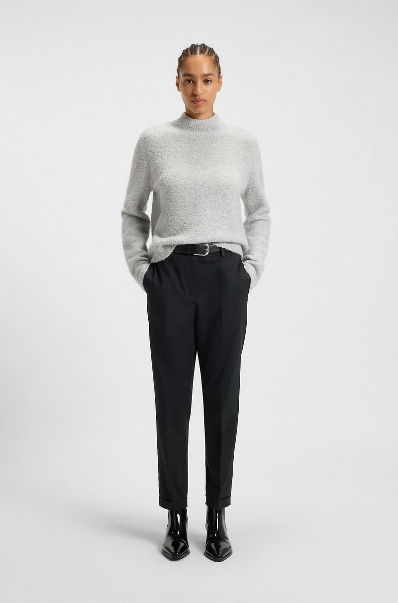 Regular-fit wide-leg trousers soft flannel