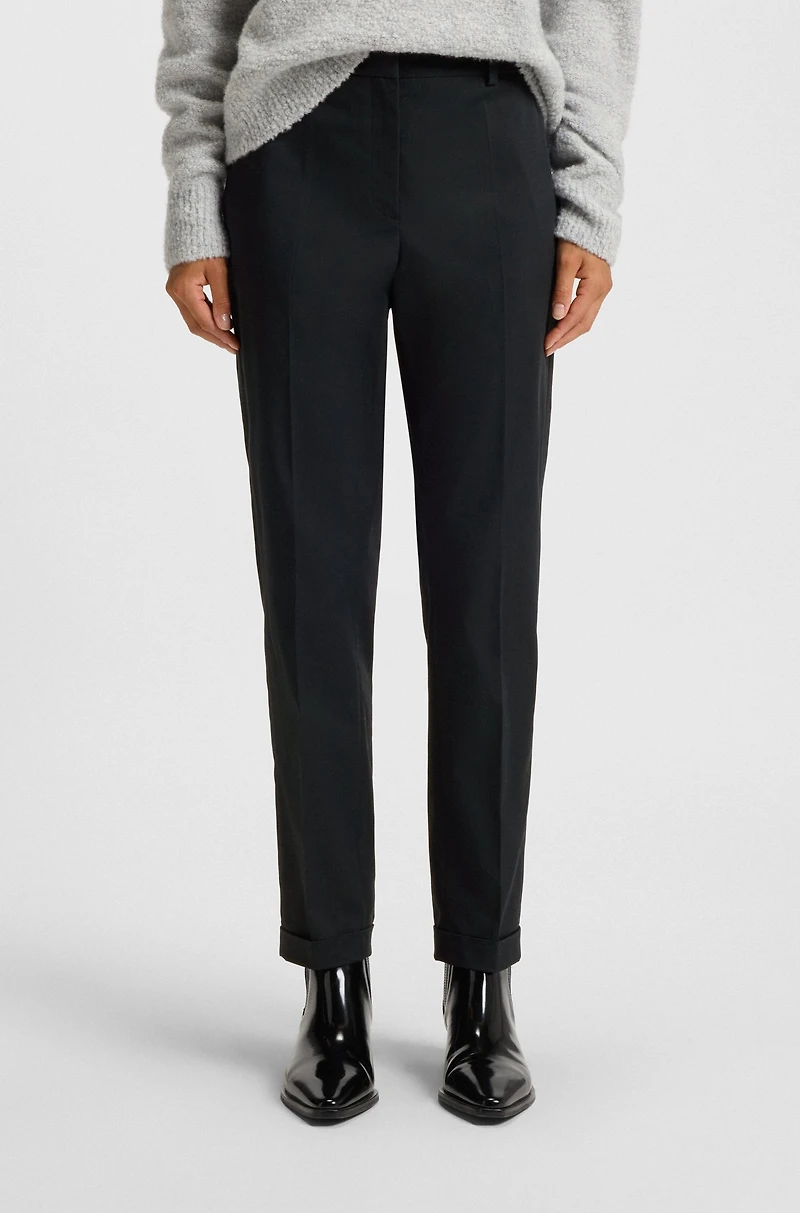Regular-fit wide-leg trousers soft flannel