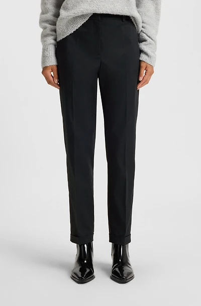 Regular-fit wide-leg trousers soft flannel