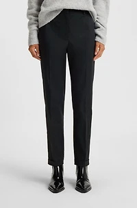 Regular-fit wide-leg trousers soft flannel