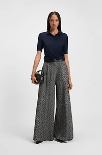Regular-fit trousers herringbone tweed