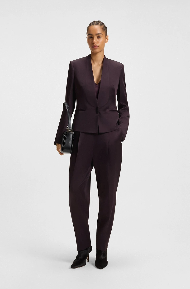Regular-fit tuxedo blazer with shawl lapels