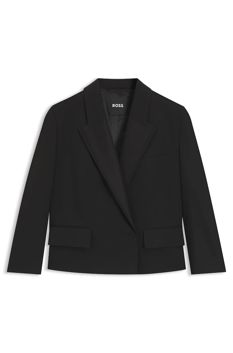 Relaxed-fit tuxedo blazer virgin-wool twill