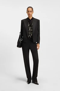Relaxed-fit tuxedo blazer virgin-wool twill