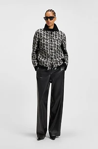 Regular-fit blazer patterned feather tweed