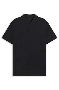 Printed-graphic polo shirt mercerised cotton