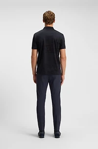 Printed-graphic polo shirt mercerised cotton