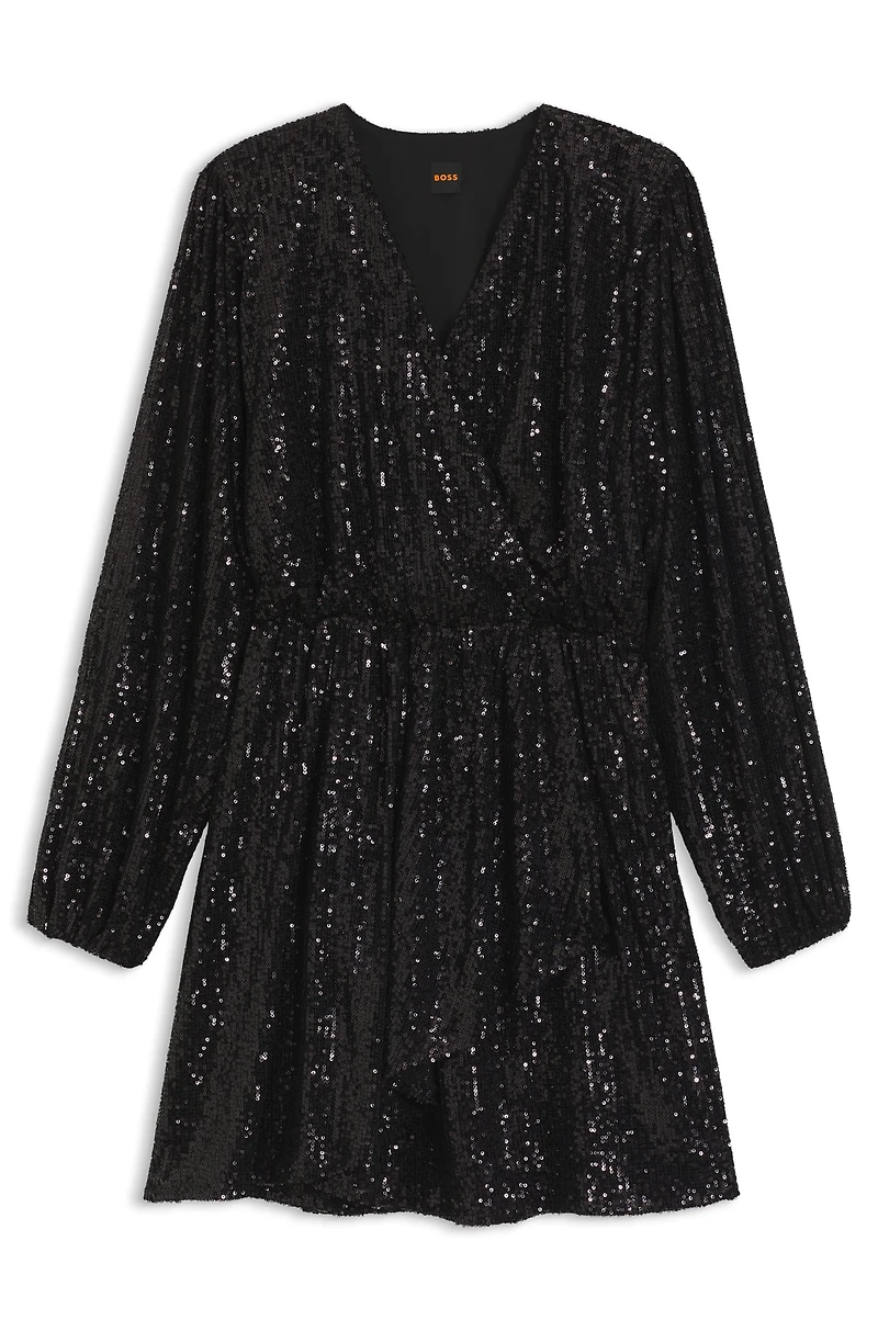 Sequin dress with wrap front