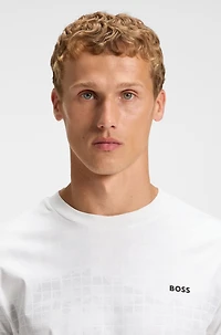 Printed-graphic T-shirt mercerised cotton