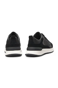 Suede-trim trainers with Double B monogram
