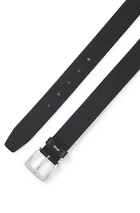 Leather belt with logo keeper